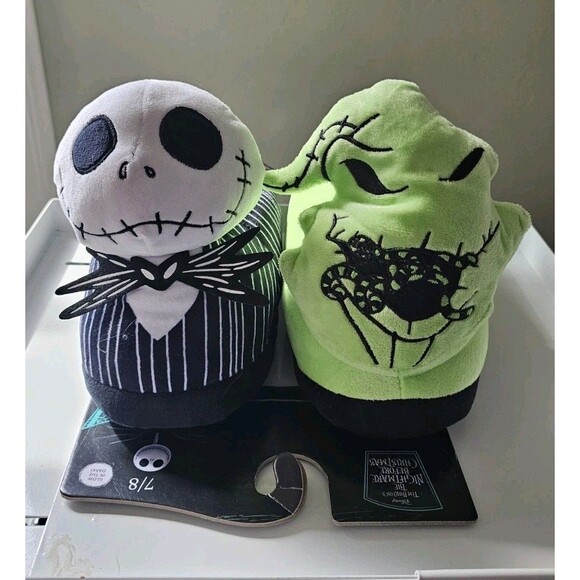 Disney Other - The Nightmare Before Christmas Oogie And Jack Glow In The Dark Slippers sz: 7/8